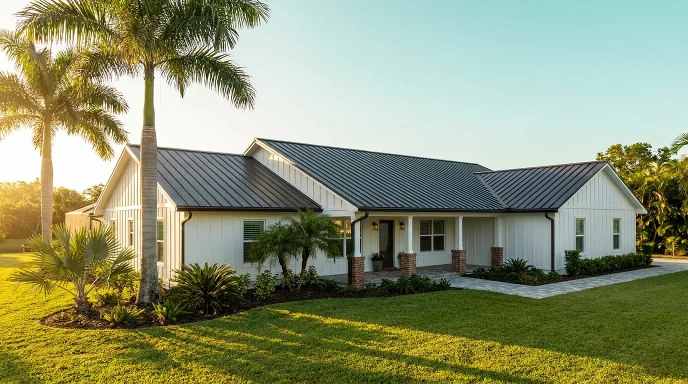 Haven roofing in Miami, FL — completed hurricane-rated roof with clean ridge line and proper ventilation