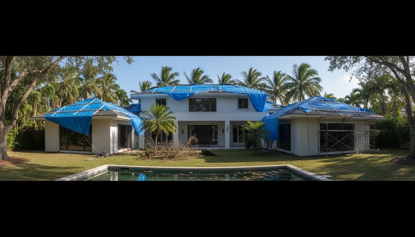 Standing seam metal roofing installed by Haven on a coastal home — Galvalume with Kynar coating for maximum resistance to South Florida's salt air and UV environment. Storm Damage to Full Restoration — Haven Bathrooms & Kitchens