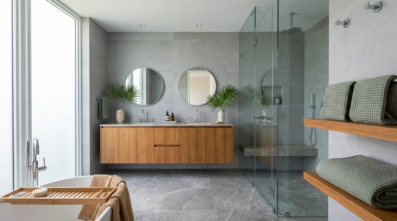 Spa-style bathroom design in a Florida home