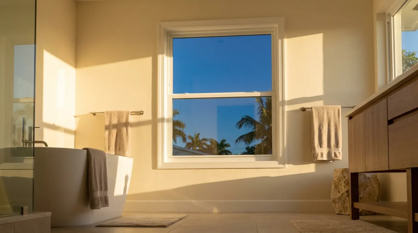 Bright room with a large impact window